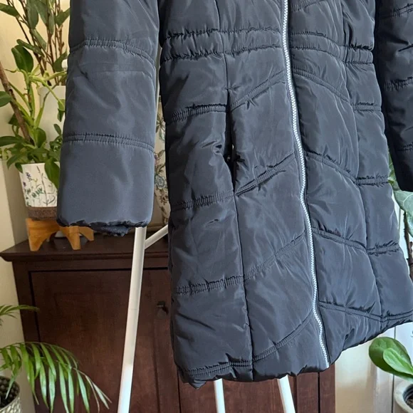 Calvin Klein Kids Black Puffer Coat with Fur Hood - Picture 6 of 16